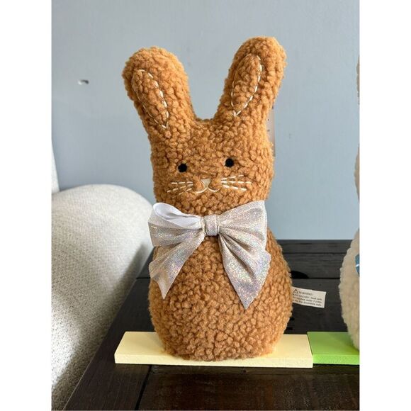 Target Spritz brown and white plush Easter bunny decorations - Picture 3 of 6